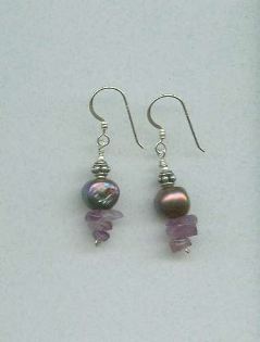 peacock pearls and amethyst