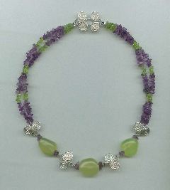 chalcedony, amethyst, periodot